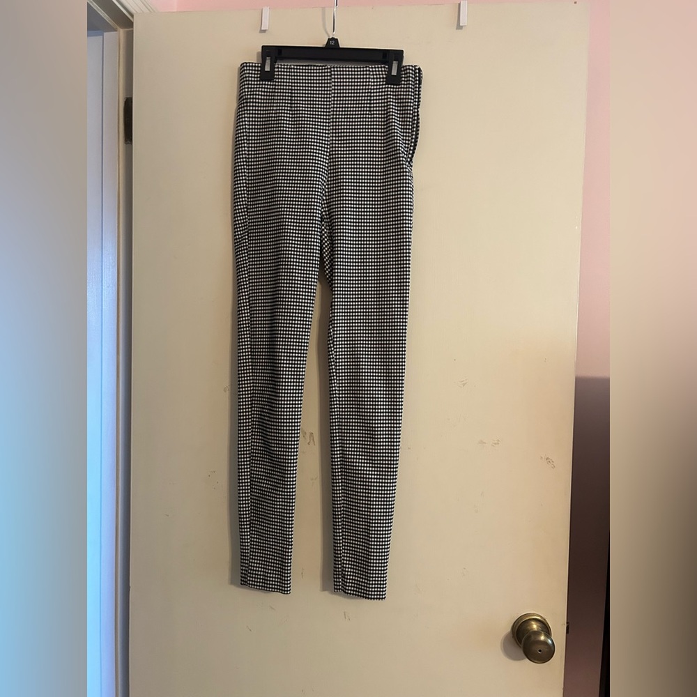 Zara Black and White Houndstooth Pants